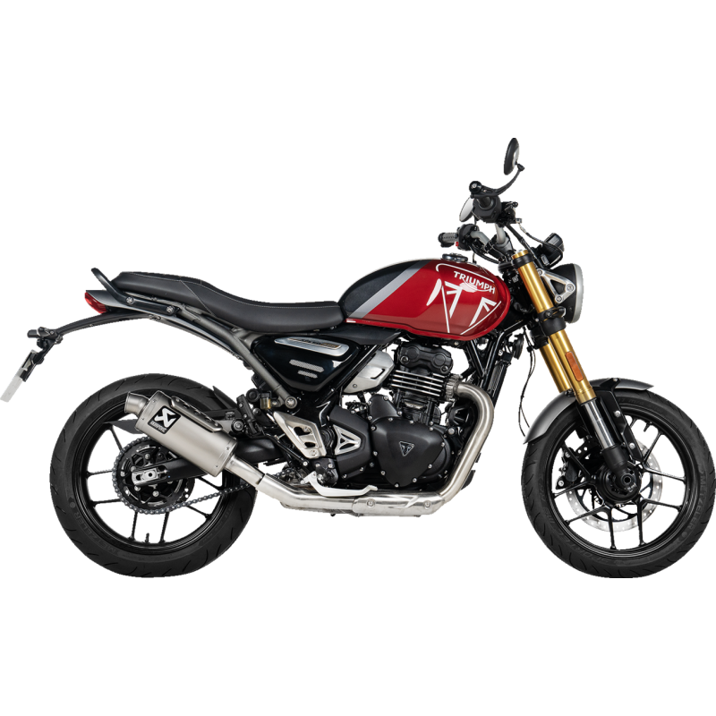 Akrapovič Single Titanium Muffler w/ Titanium End Cap for Triumph Speed 400 23-25