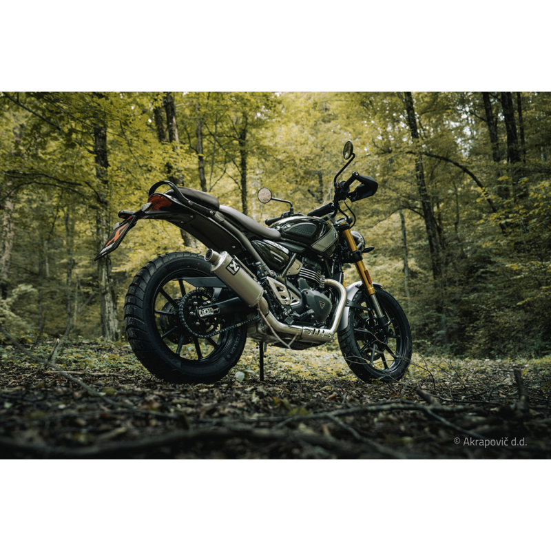 Akrapovič Single Titanium Muffler w/ Titanium End Cap for Triumph Speed 400 23-25