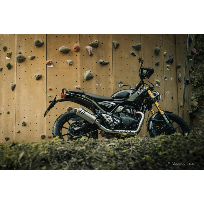 Akrapovič Single Titanium Muffler w/ Titanium End Cap for Triumph Speed 400 23-25