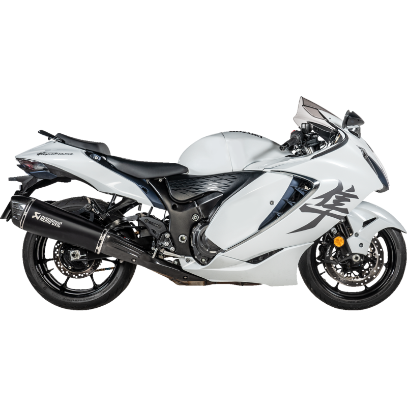 Akrapovič Dual Black Titanium Mufflers w/ Carbon End Caps for Suzuki GSX1300R Hayabusa 21-25