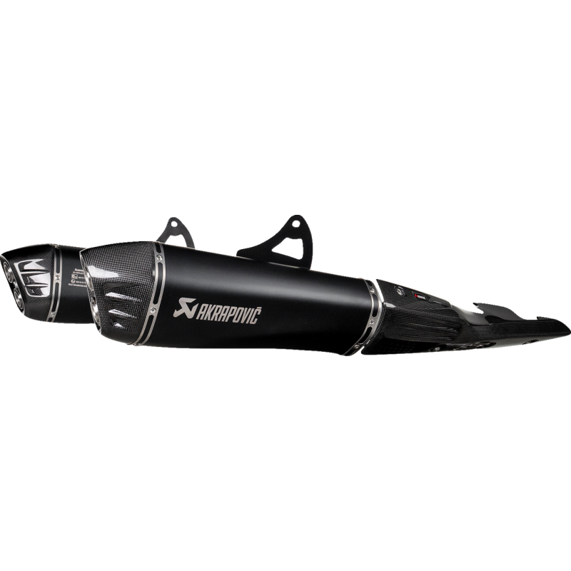 Akrapovič Dual Black Titanium Mufflers w/ Carbon End Caps for Suzuki GSX1300R Hayabusa 21-25