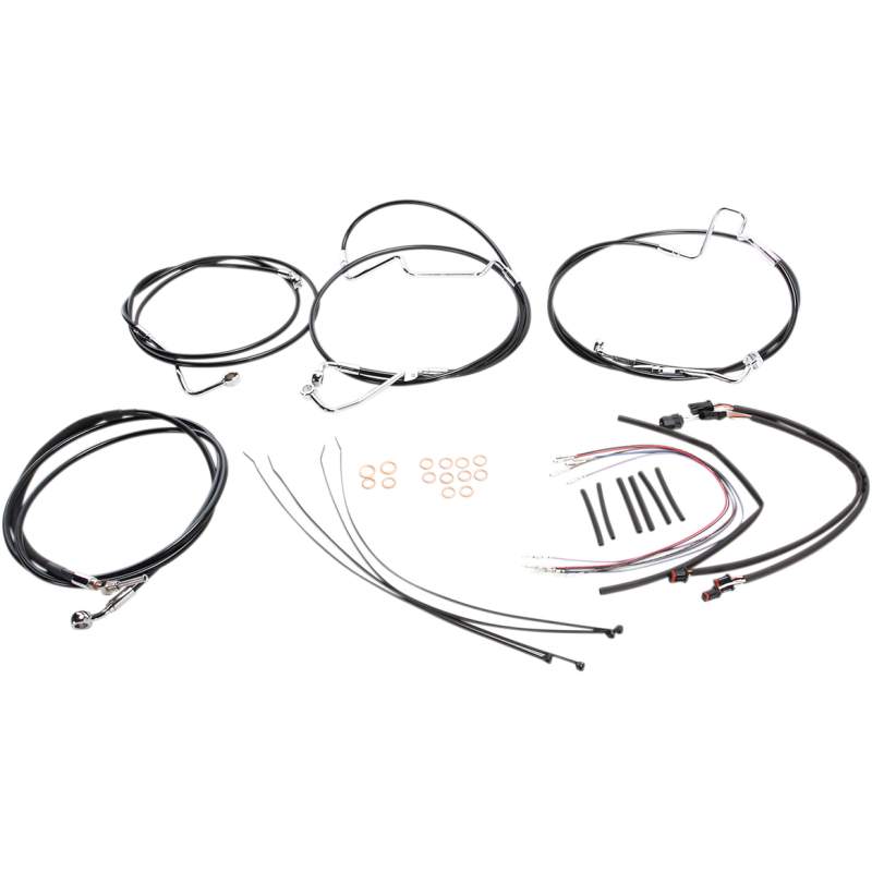 XR Black w/ Chrome Fittings DOT Handlebar Installation Kit, 12"-14" Apes