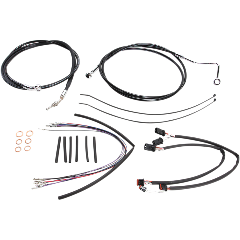 XR Black w/ Chrome Fittings DOT Handlebar Installation Kit, 12"-14" Apes