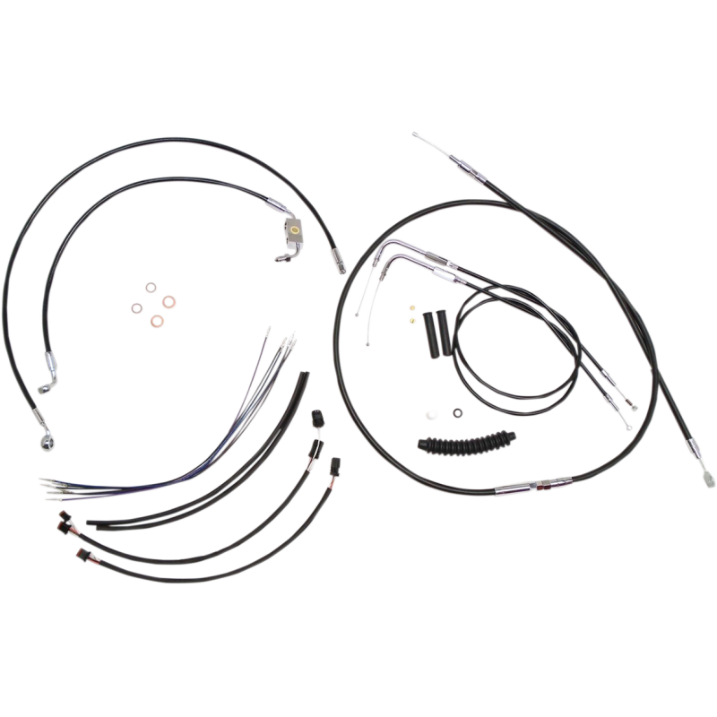 XR Black w/ Chrome Fittings DOT Handlebar Installation Kit, 15"-17" Apes