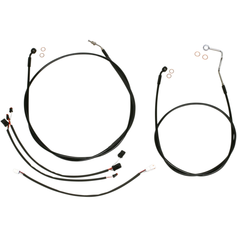 XR Black w/ Black Fittings DOT Handlebar Installation Kit, 12"-14" Apes