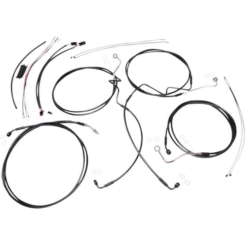 XR Black w/ Black Fittings DOT Handlebar Installation Kit, 12"-14" Apes