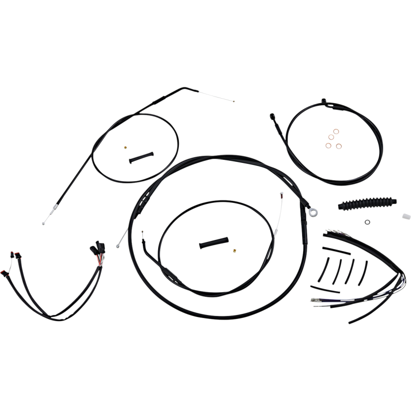 XR Black w/ Black Fittings DOT Handlebar Installation Kit, 14"-16" Apes