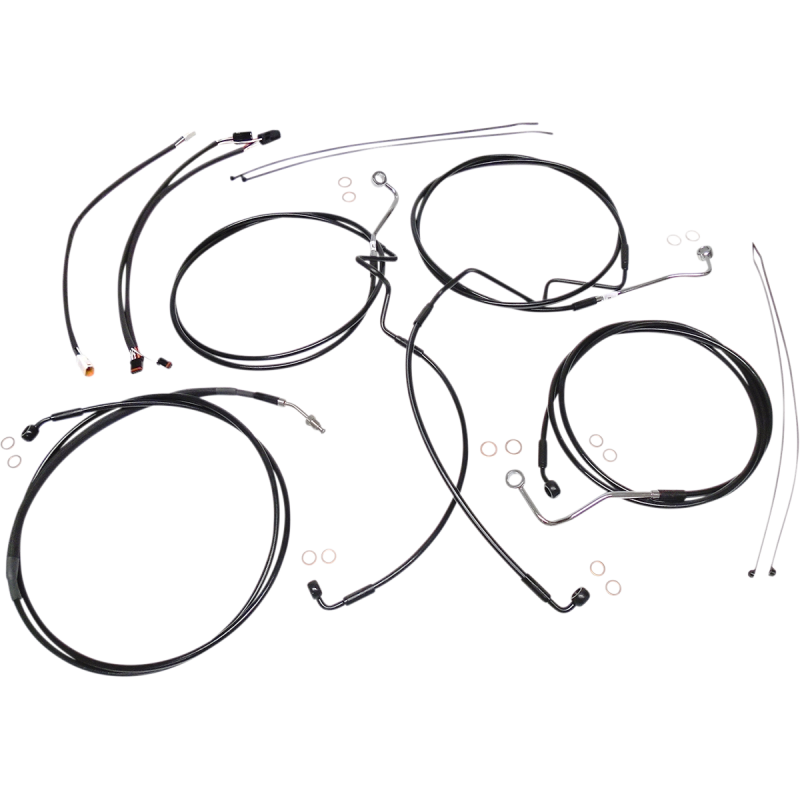 XR Black w/ Black Fittings DOT Handlebar Installation Kit, 12"-14" Apes