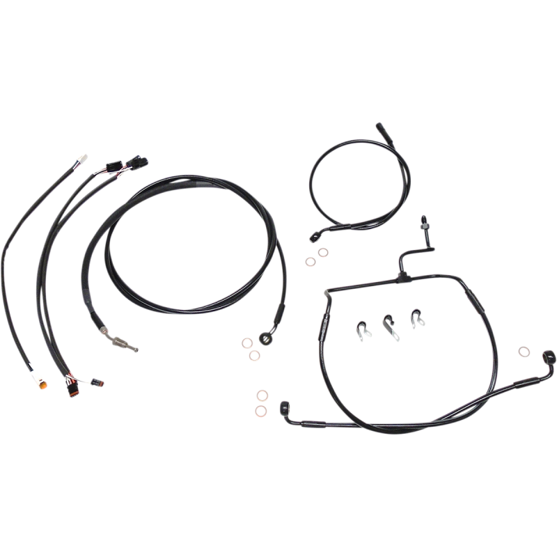 XR Black w/ Black Fittings DOT Handlebar Installation Kit, 12"-14" Apes