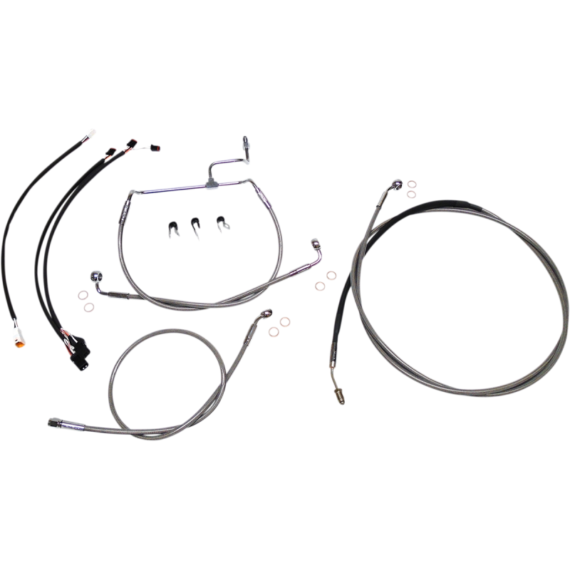 XR Stainless w/ Chrome Fittings DOT Handlebar Installation Kit, 12"-14" Apes