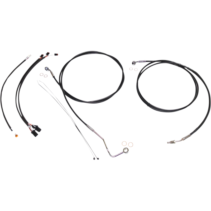 XR Black w/ Chrome Fittings DOT Handlebar Installation Kit, 12"-14" Apes