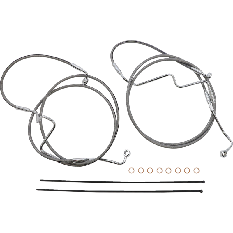 XR Stainless w/ Chrome Fittings DOT Handlebar Installation Kit, 12"-14" Apes