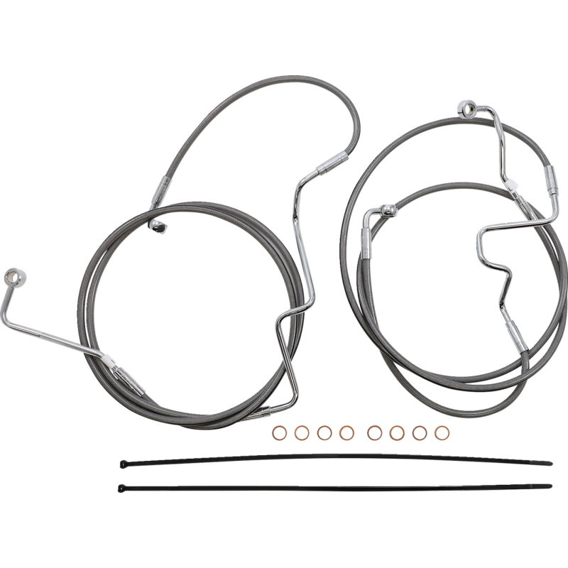 XR Stainless w/ Chrome Fittings DOT Handlebar Installation Kit, 15"-17" Apes