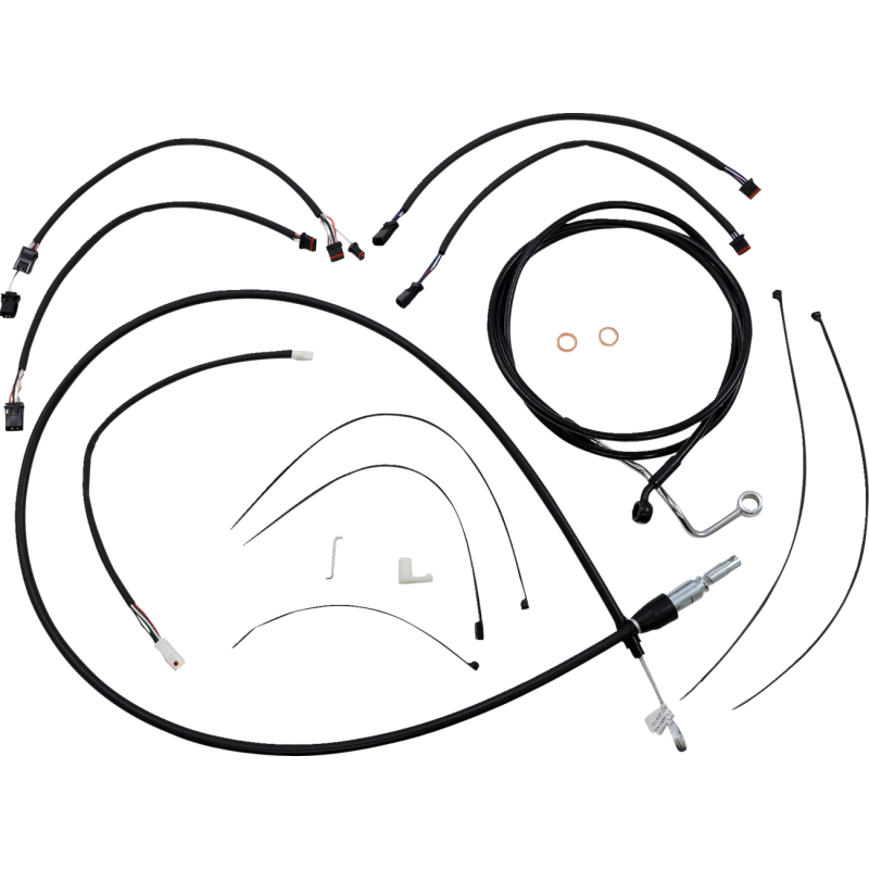 XR Black w/ Black Fittings DOT Handlebar Installation Kit, 15"-17" Apes