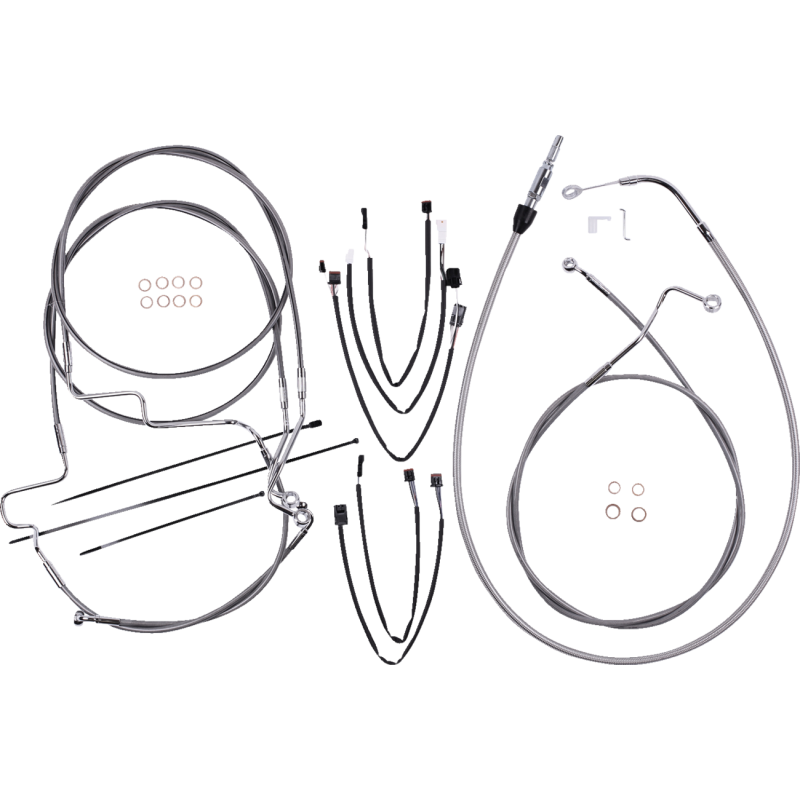 XR Stainless w/ Chrome Fittings DOT Handlebar Installation Kit, 12"-14" Apes