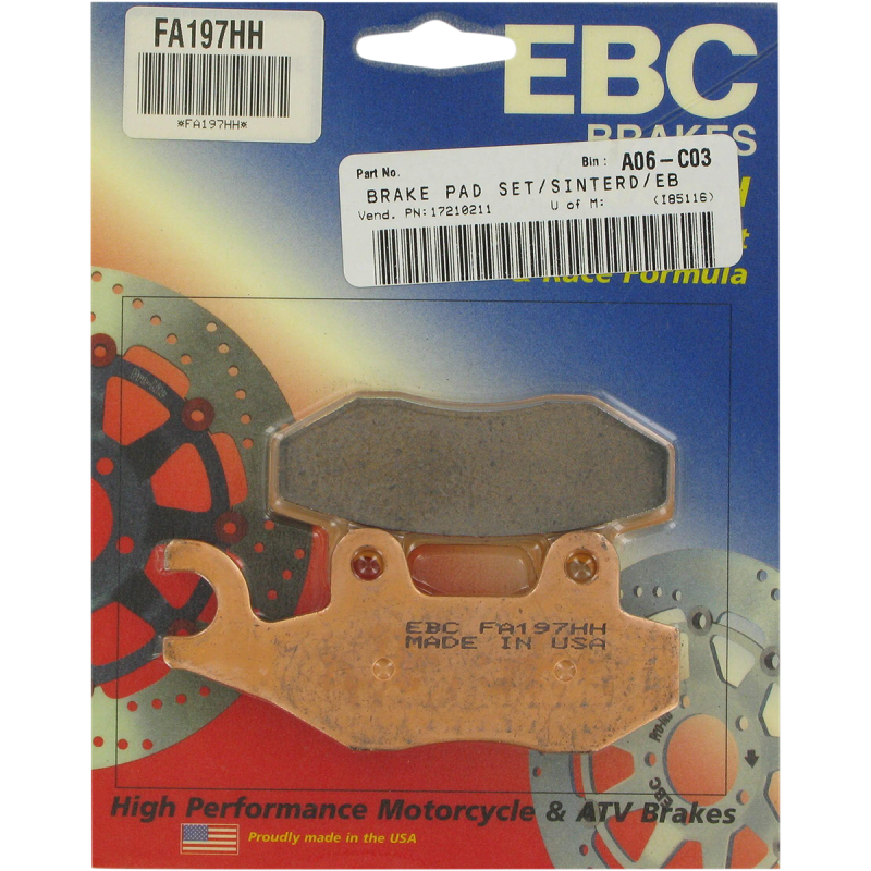 Front (right) Double-H Sintered Brake Pads for Suzuki AN400 Burgman 400cc 07-21