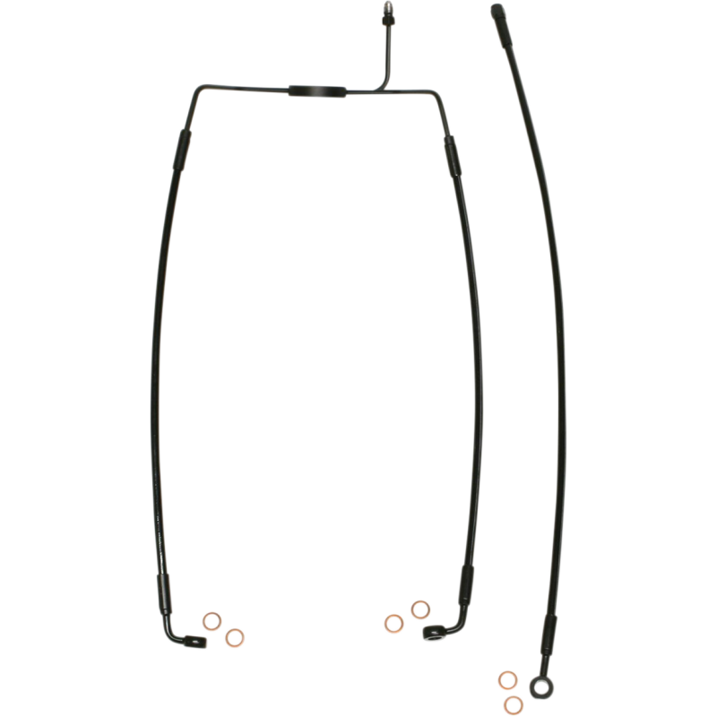 Black w/ Black Fittings +6" Front Brake Line Kit for 08-13 FLHR/I