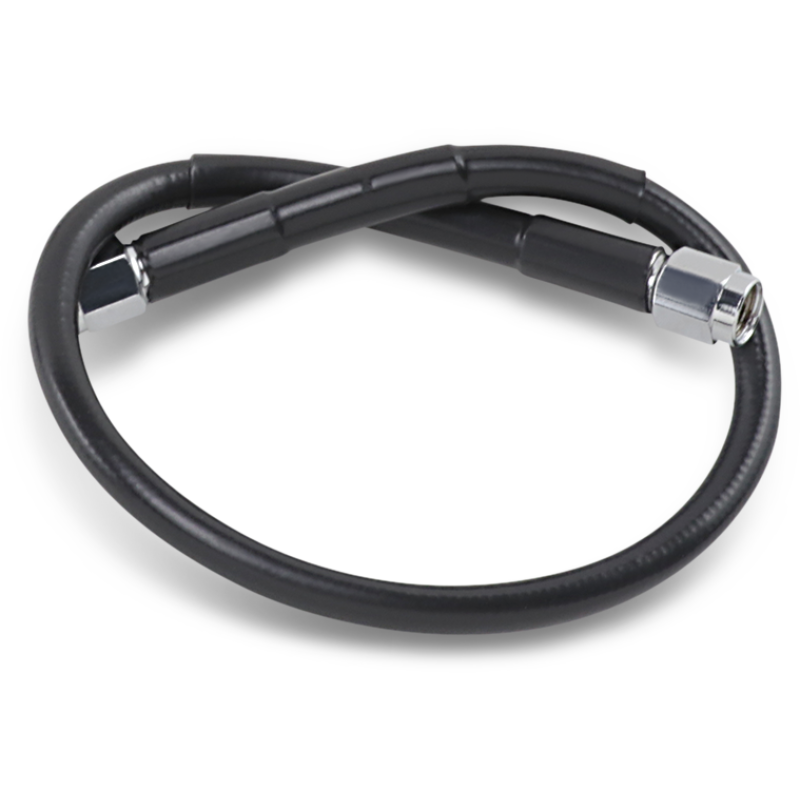 Black Vinyl-Coated Stainless Steel Brake Line 16"