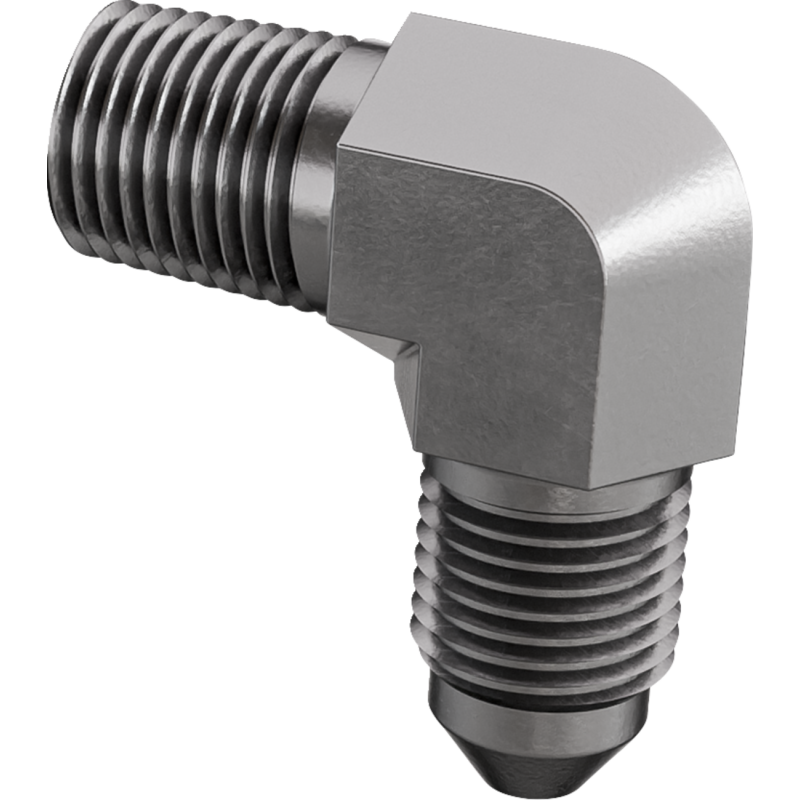 Polished Stainless 90° -3 to 1/8" NPT Fitting