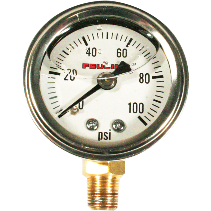 Oil Pressure Gauge - White Face, Bottom Port