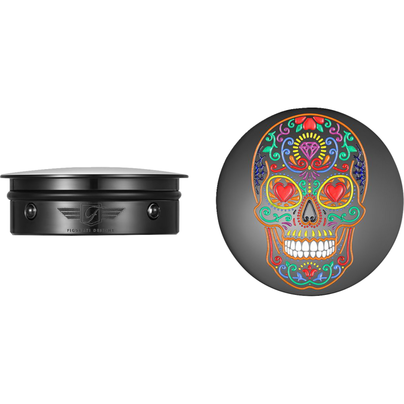 Swingarm Pivot Cover - Black w/ sugar skull