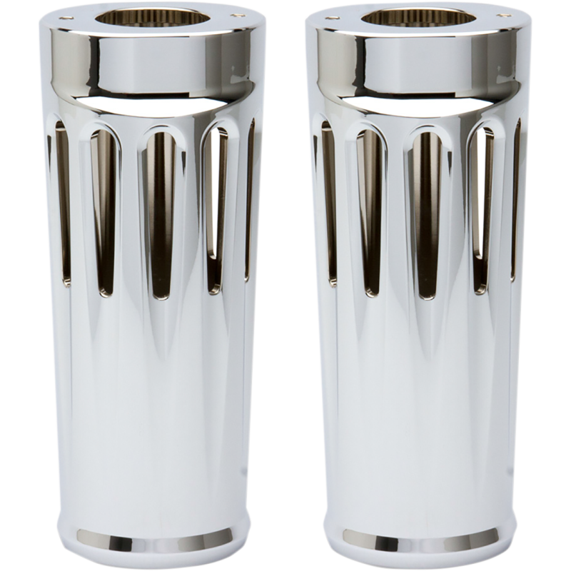 Fork Boot Covers, Deep Cut, +2" Chrome