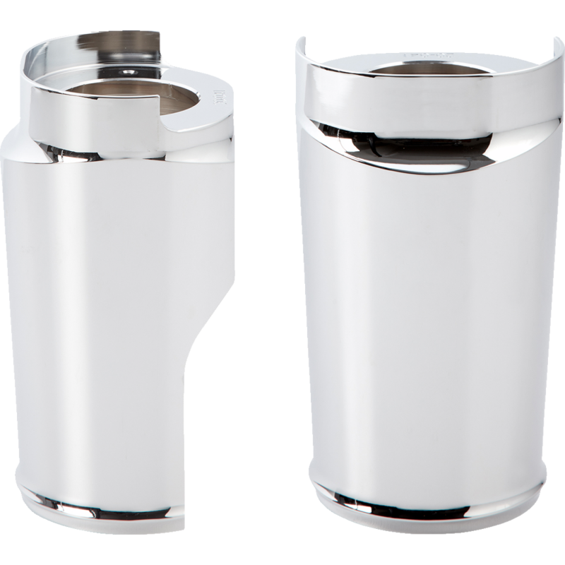 Smooth Aluminum Fat Tire Fork Boot Covers, Chrome