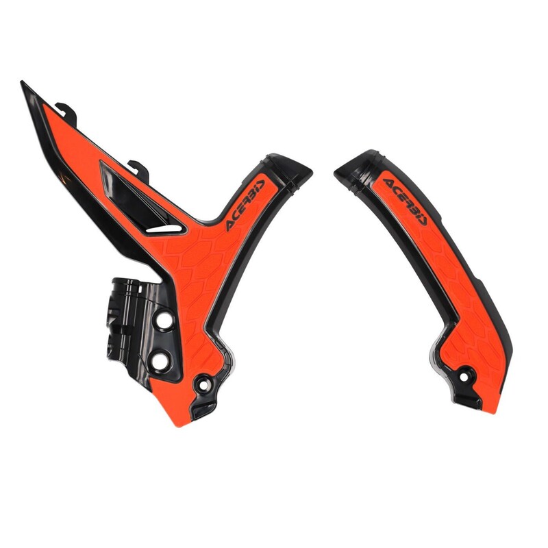 Acerbis X-Grip Frame Guard - KTM 125/250/300 SX, 125/250/300 XC, 125-300 XC-W, 250-450 SX-F, 250-450 XC-F, 350/500 XW-F 23-26 - Black/orange