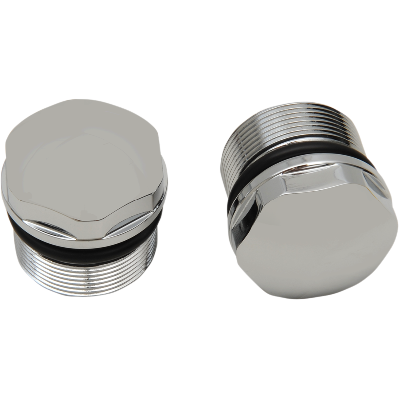Drag Specialties Chrome Fork Tube Plugs and Caps