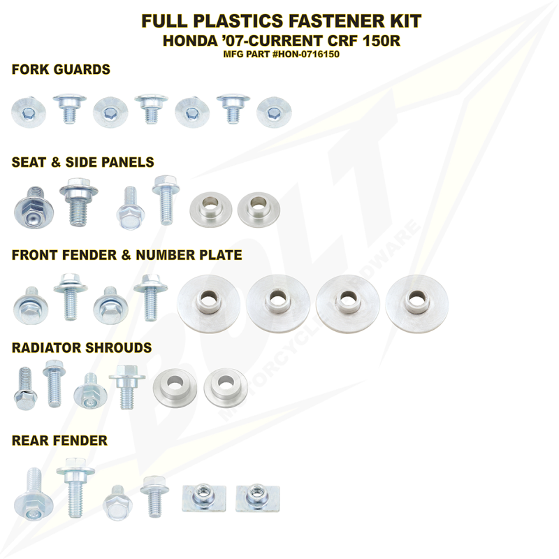 Body Work Fastener Kit - Honda CRF150R 07-22