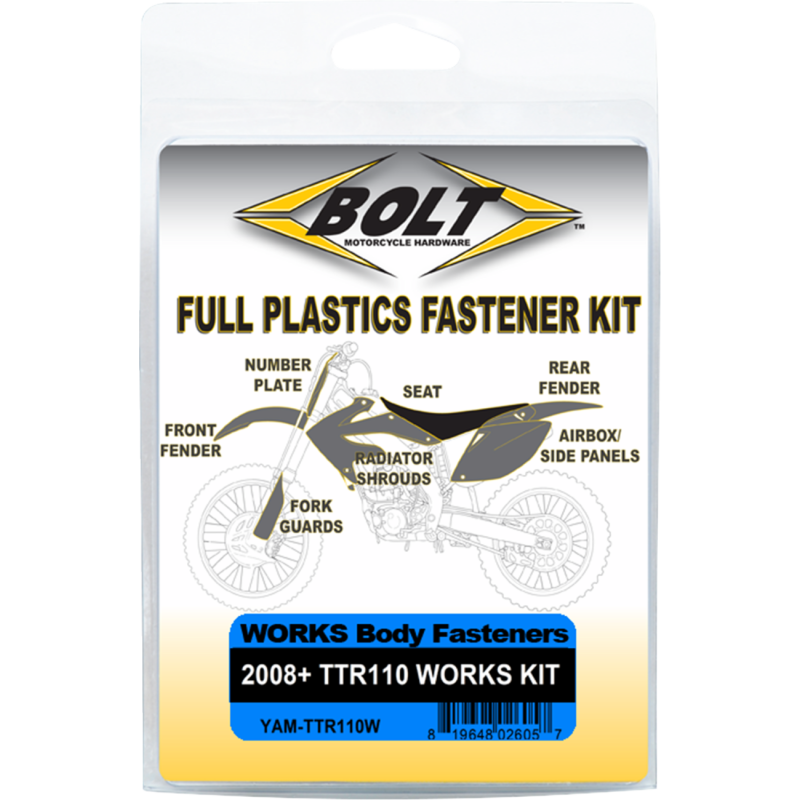 Body Work Fastener Kit - Yamaha TT-R110/E 08-25