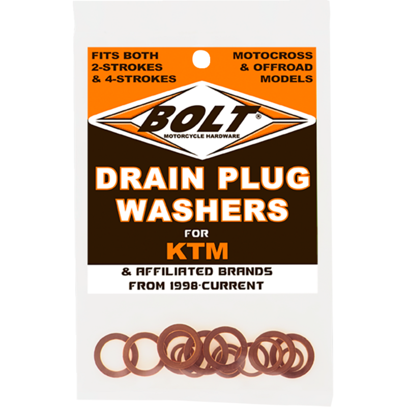 BOLT Copper Drain Plug Washer Set for All KTM Offroad Models