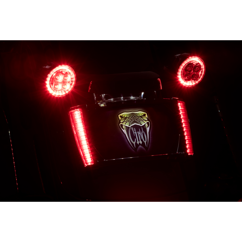 LED License Plate Frame - Black w/ Red Lenses