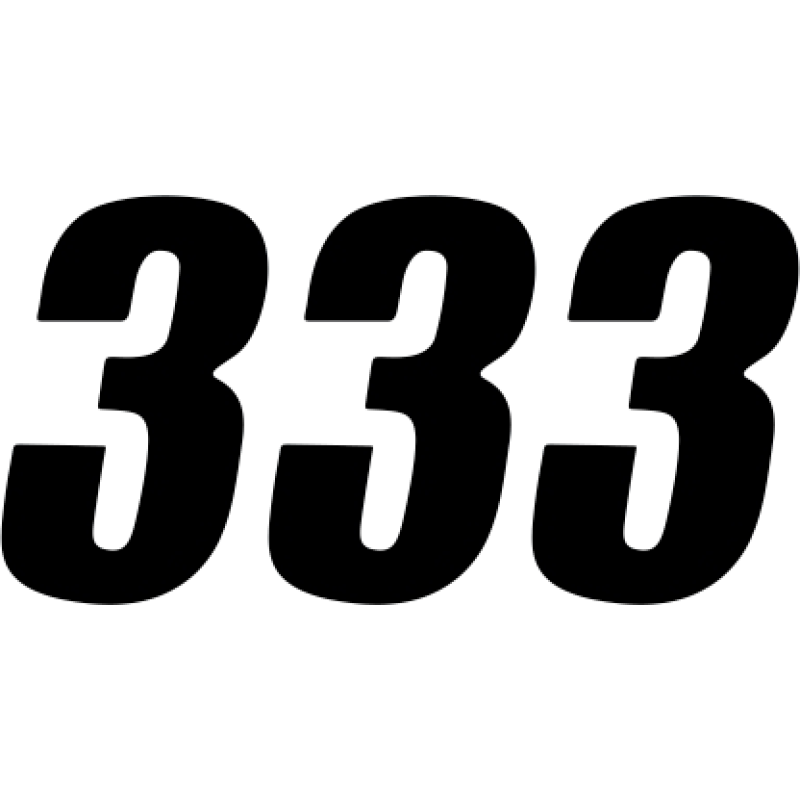 SX Series Numbers - 6" Black - No. 3