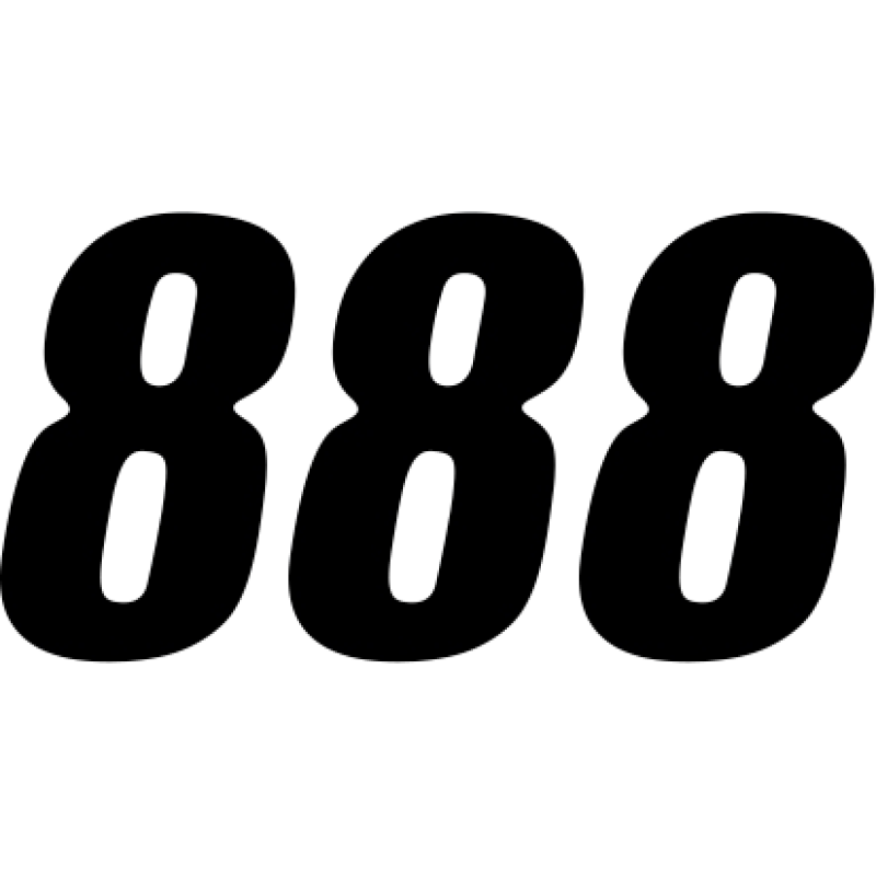 SX Series Numbers - 6" Black - No. 8