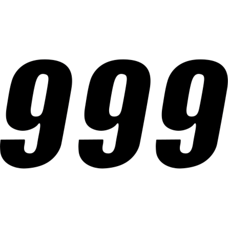 SX Series Numbers - 6" Black - No. 9