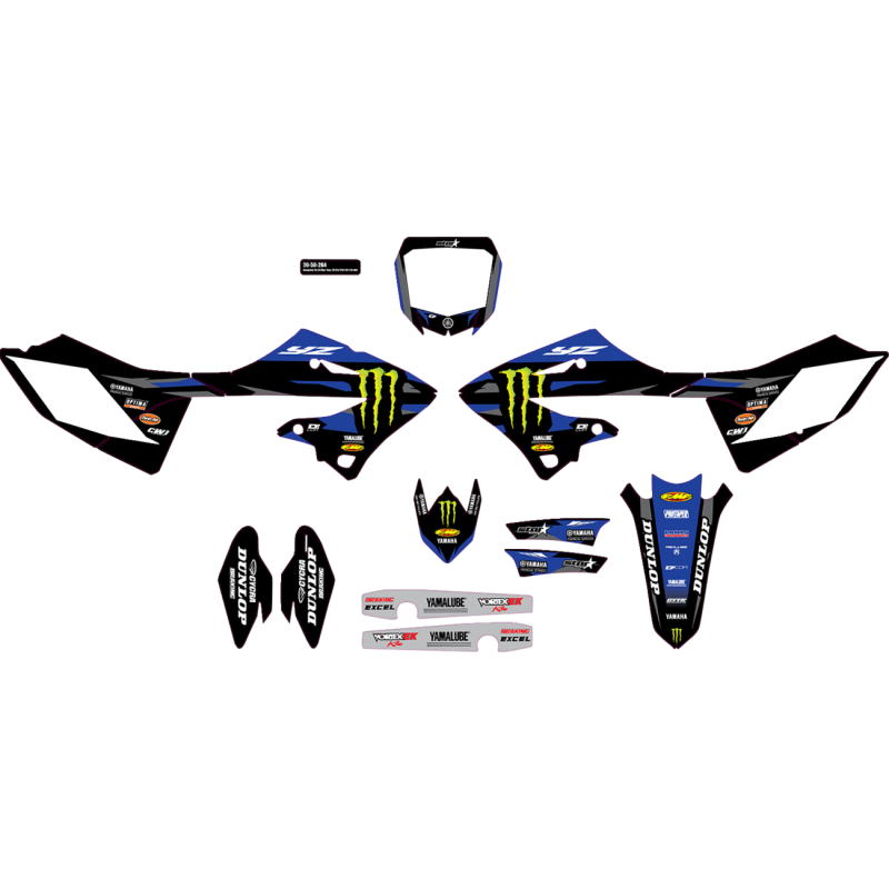 D'Cor Visuals Complete Graphics Kit - 23.5-24 Monster Energy Star Racing Yamaha, white background