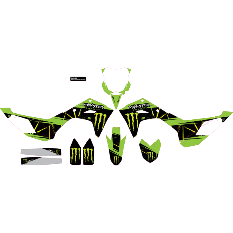D'Cor Visuals Complete Graphics Kit - Monster Energy Slash, white background