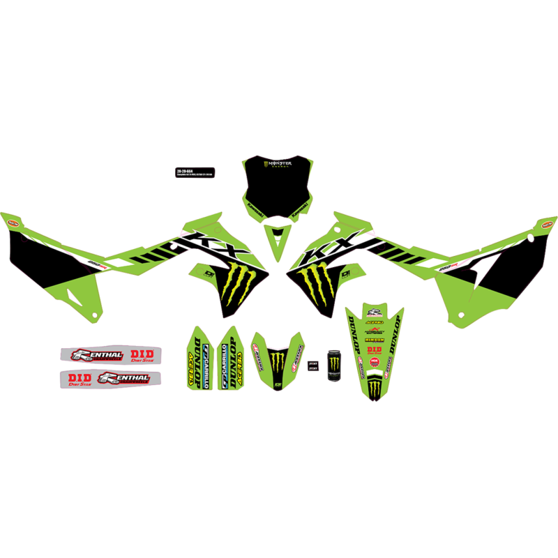 D'Cor Visuals Complete Graphics Kit - 24 Monster Energy, black background