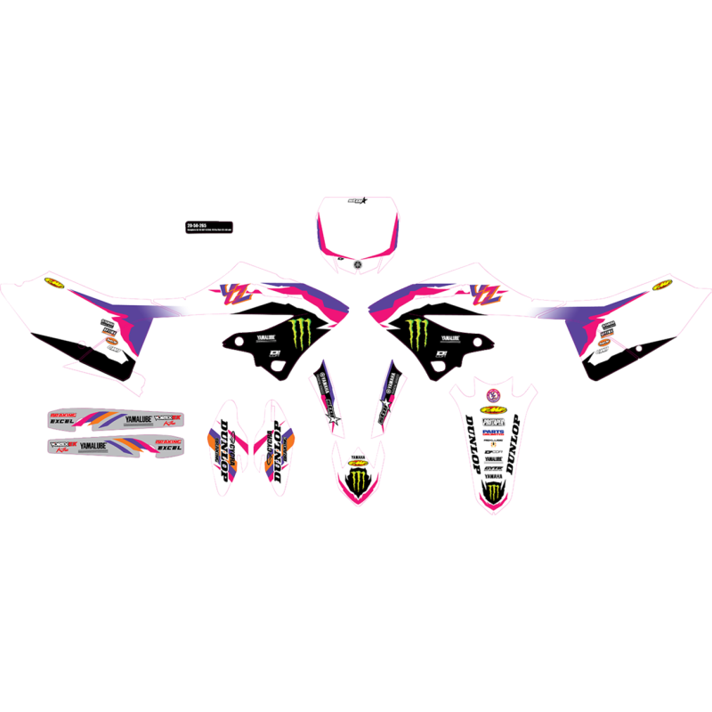 D'Cor Visuals Complete Graphics Kit - 93 YZ Retro Monster Energy Star Racing Yamaha, white background