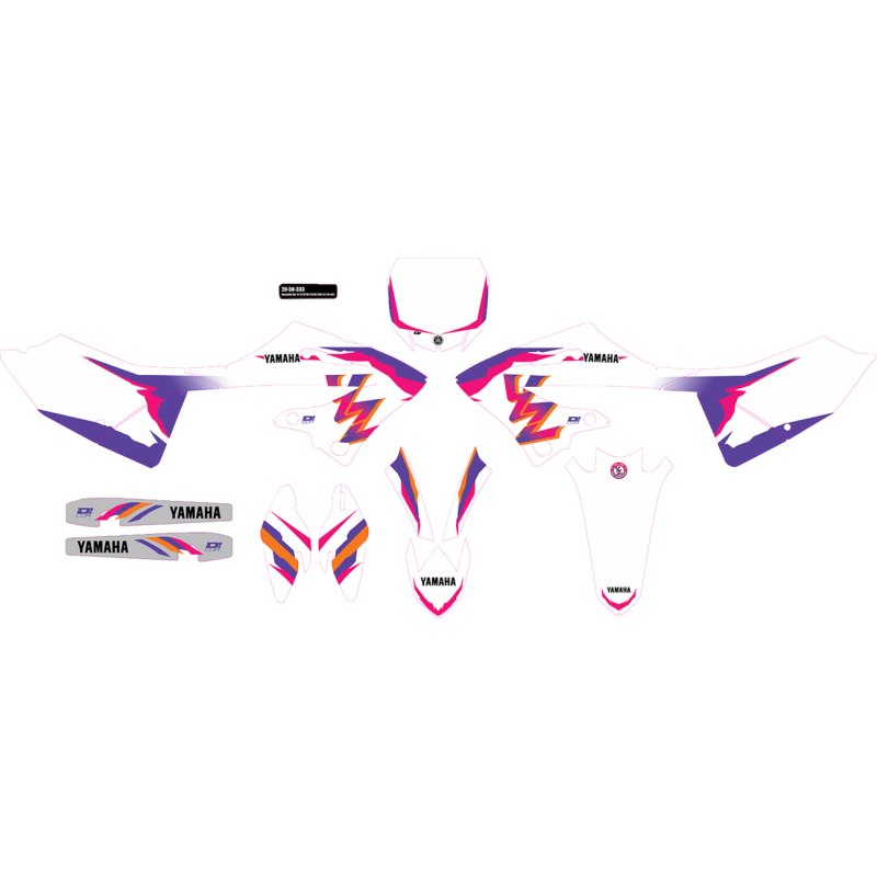 D'Cor Visuals Complete Graphics Kit - 93 YZ Retro, white background