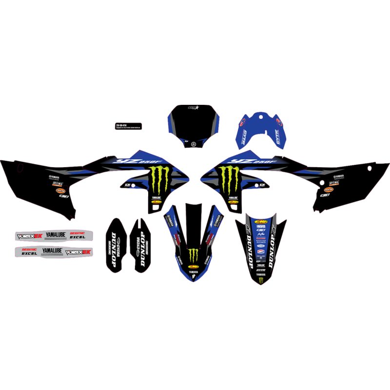 D'Cor Visuals Complete Graphics Kit - 23.5-24 Monster Energy Star Racing Yamaha, black background