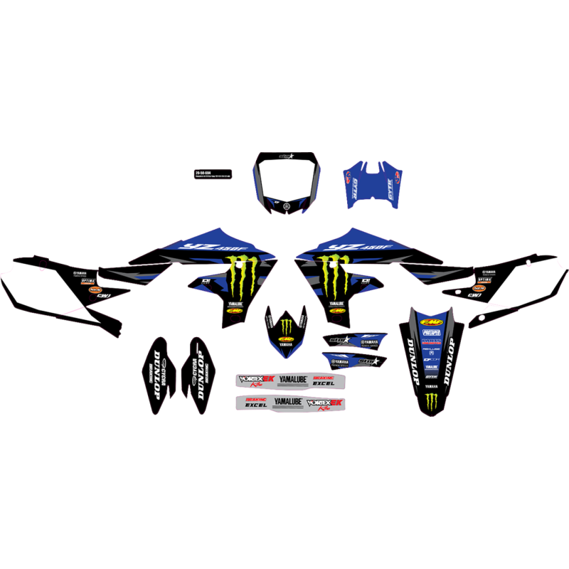 D'Cor Visuals Complete Graphics Kit - 23.5-24 Monster Energy Star Racing amaha, white background