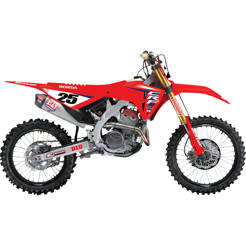 D'Cor Visuals Complete Graphics Kit - 25 HRC Honda, black background