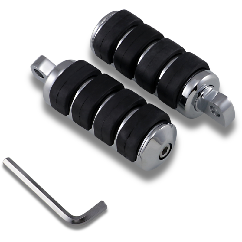 Soft-Ride Male Mount Footpegs, Large Chrome