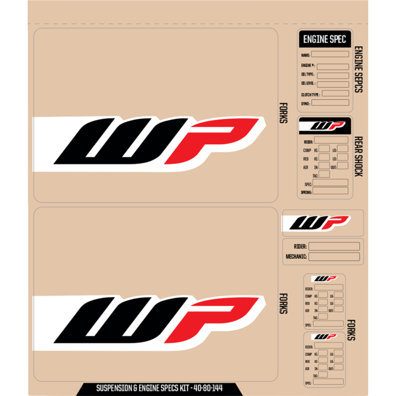 D'Cor Visuals Suspension Decal Kit - WP, black/red/white