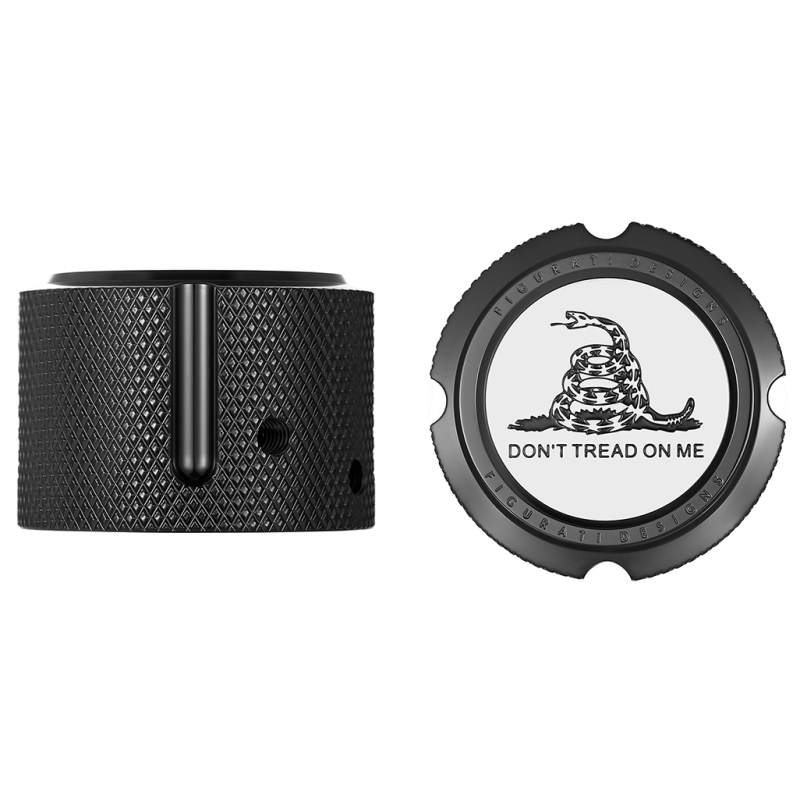 Axle Nut Cover Black w/ Don't Tread On Me