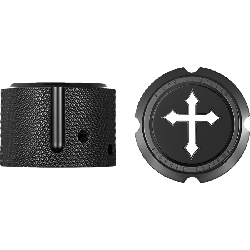 Axle Nut Cover Black w/ Cross