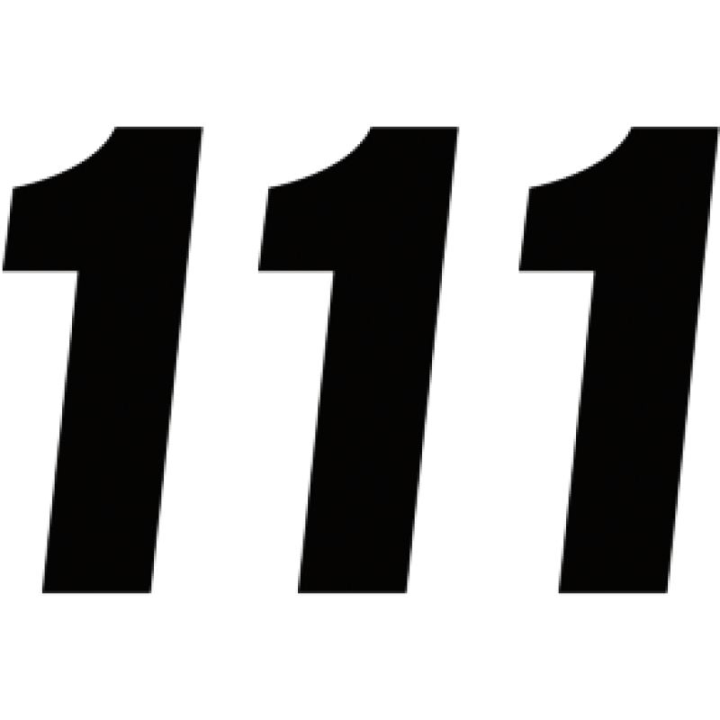 Factory Numbers - 4" Black - No. 1