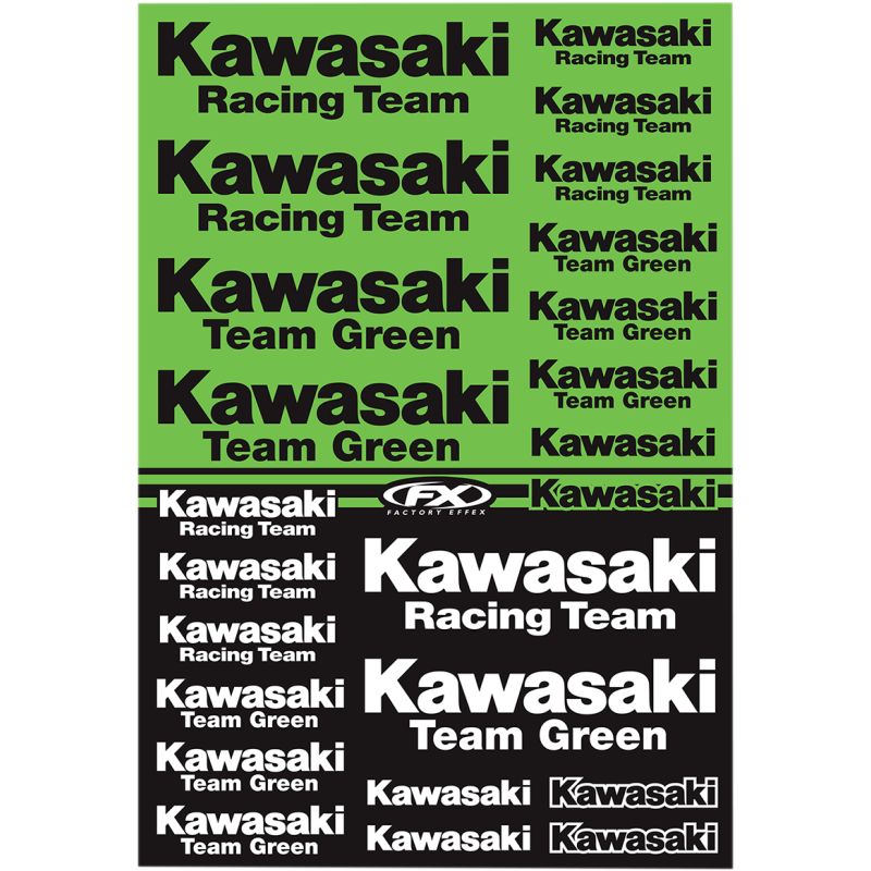 Kawasaki Racing OEM Sticker Sheet